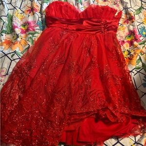 Vibrant Red strapless dress